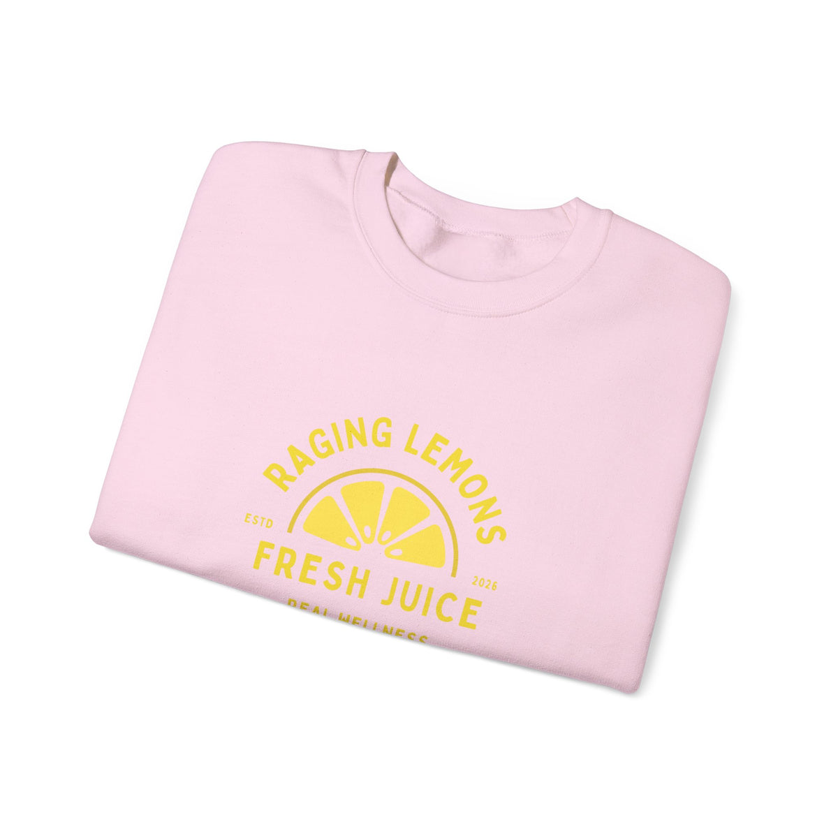 Raging Lemons Retro Lemon Graphic Crewneck Sweatshirt | Fresh Juice Vintage Wellness Pullover