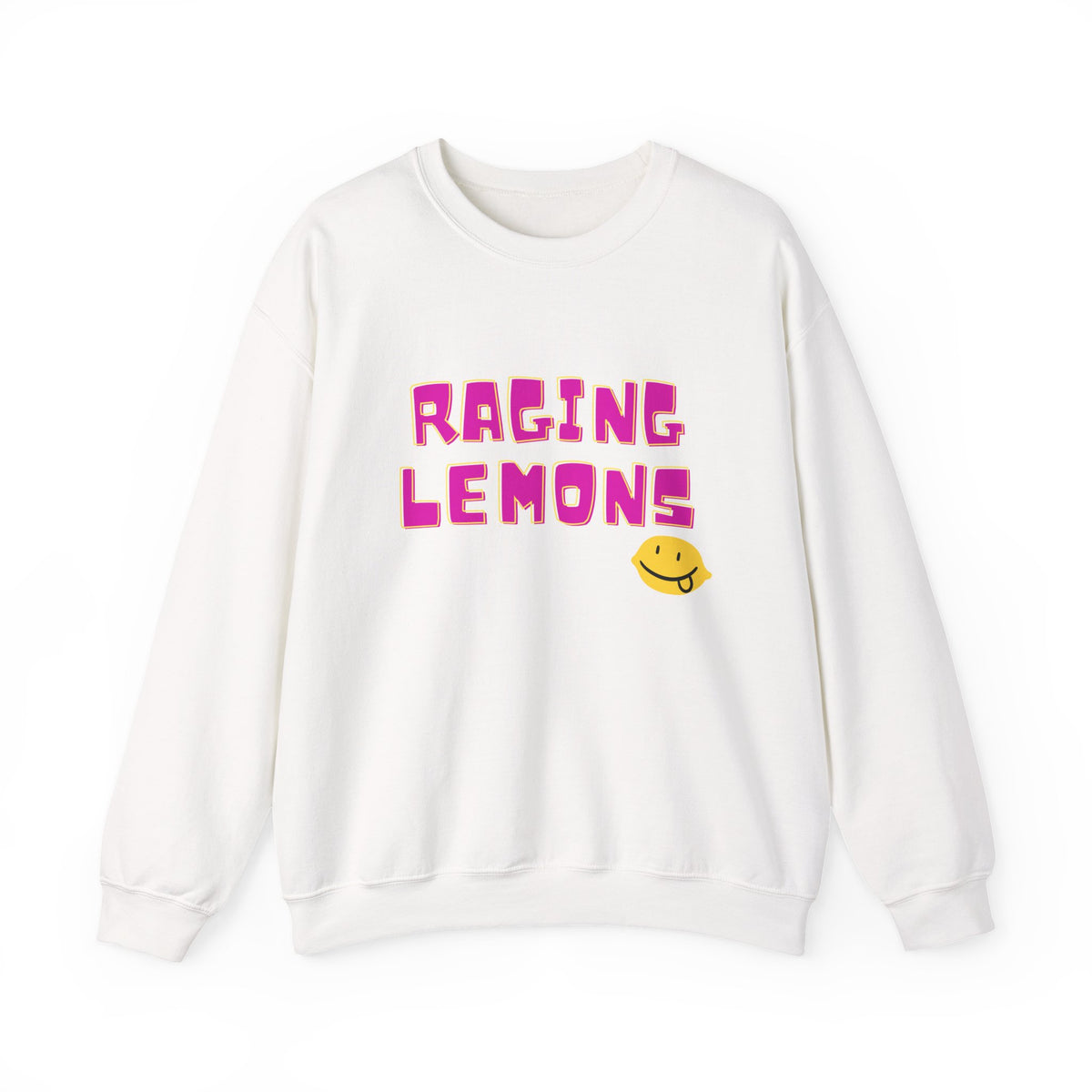 Raging Lemons Retro Graphic Crewneck Sweatshirt | Cute Lemon Pullover | Unisex Vintage-Inspired Sweatshirt