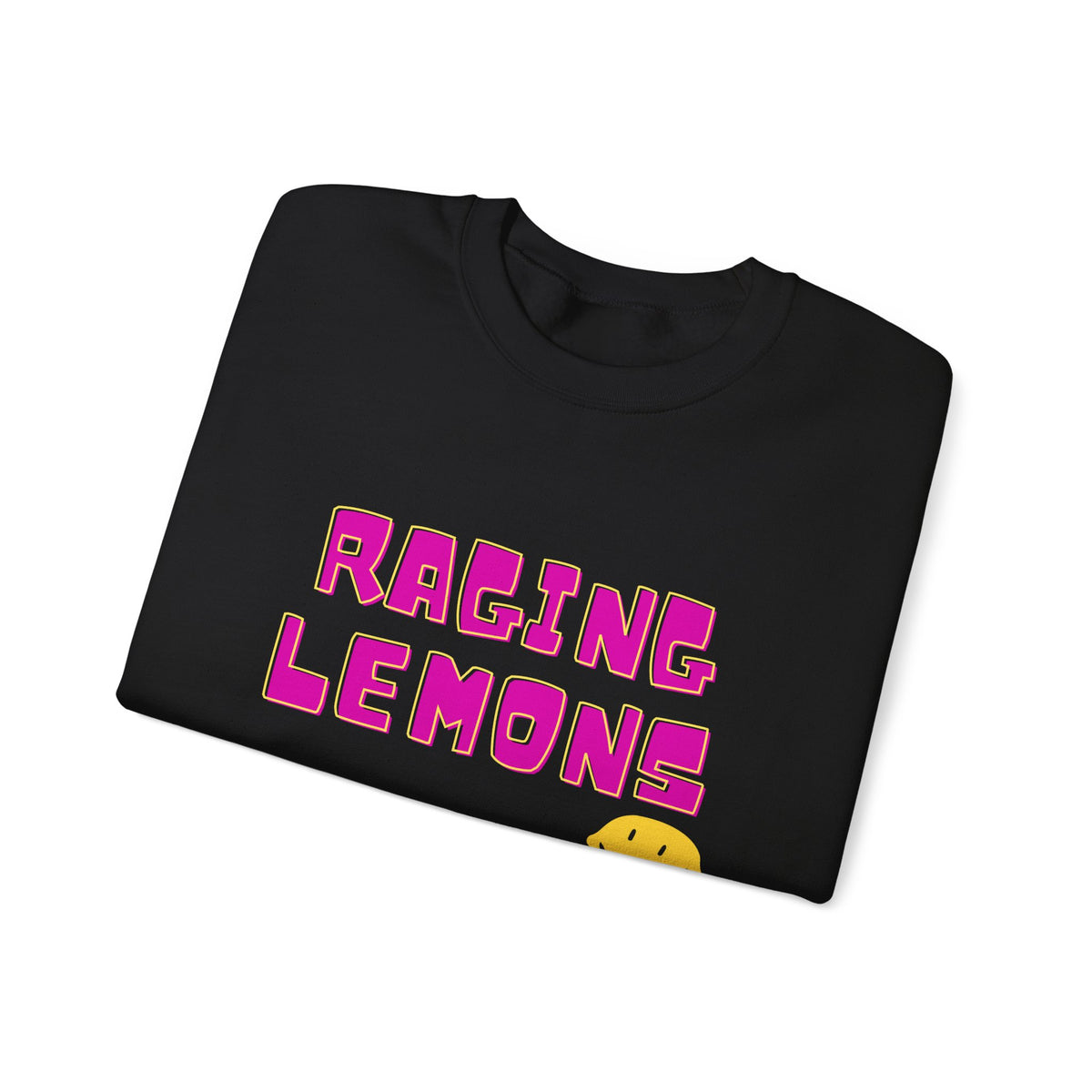 Raging Lemons Retro Graphic Crewneck Sweatshirt | Cute Lemon Pullover | Unisex Vintage-Inspired Sweatshirt