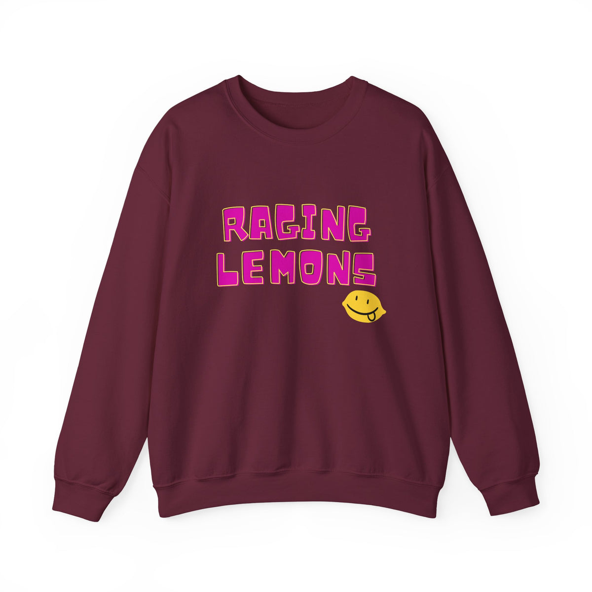 Raging Lemons Retro Graphic Crewneck Sweatshirt | Cute Lemon Pullover | Unisex Vintage-Inspired Sweatshirt