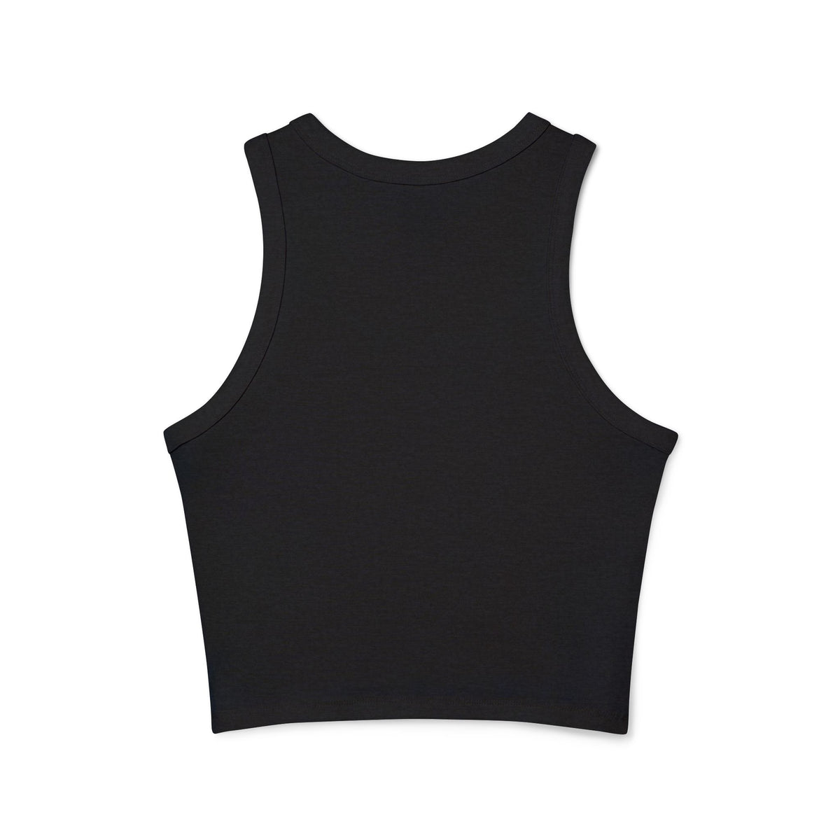 Raging Lemons Retro Outline Logo Women’s Racer Tank Top | Black Ribbed Crop Top