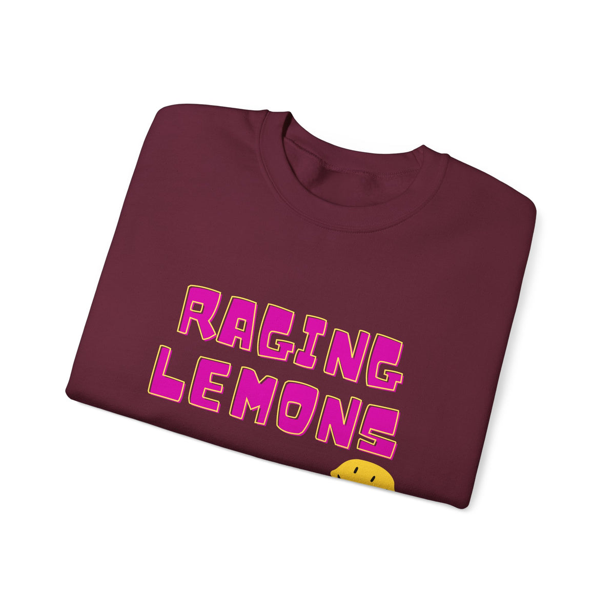 Raging Lemons Retro Graphic Crewneck Sweatshirt | Cute Lemon Pullover | Unisex Vintage-Inspired Sweatshirt