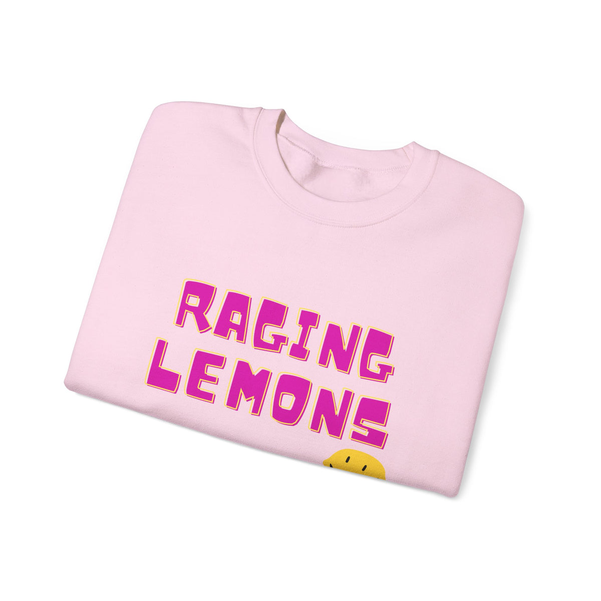 Raging Lemons Retro Graphic Crewneck Sweatshirt | Cute Lemon Pullover | Unisex Vintage-Inspired Sweatshirt