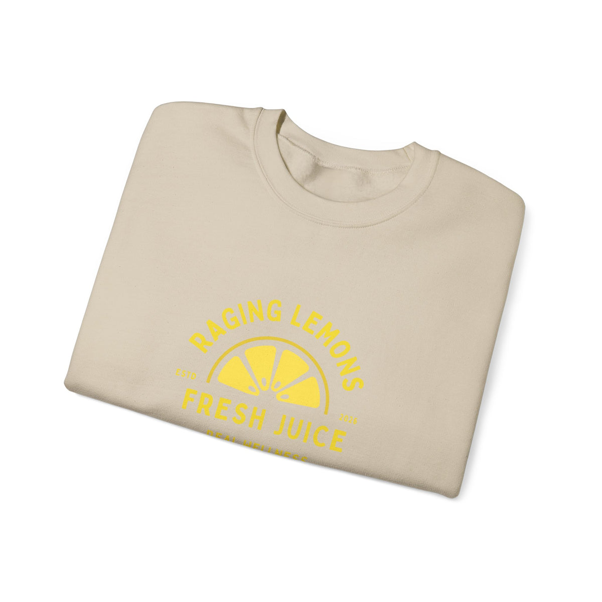 Raging Lemons Retro Lemon Graphic Crewneck Sweatshirt | Fresh Juice Vintage Wellness Pullover