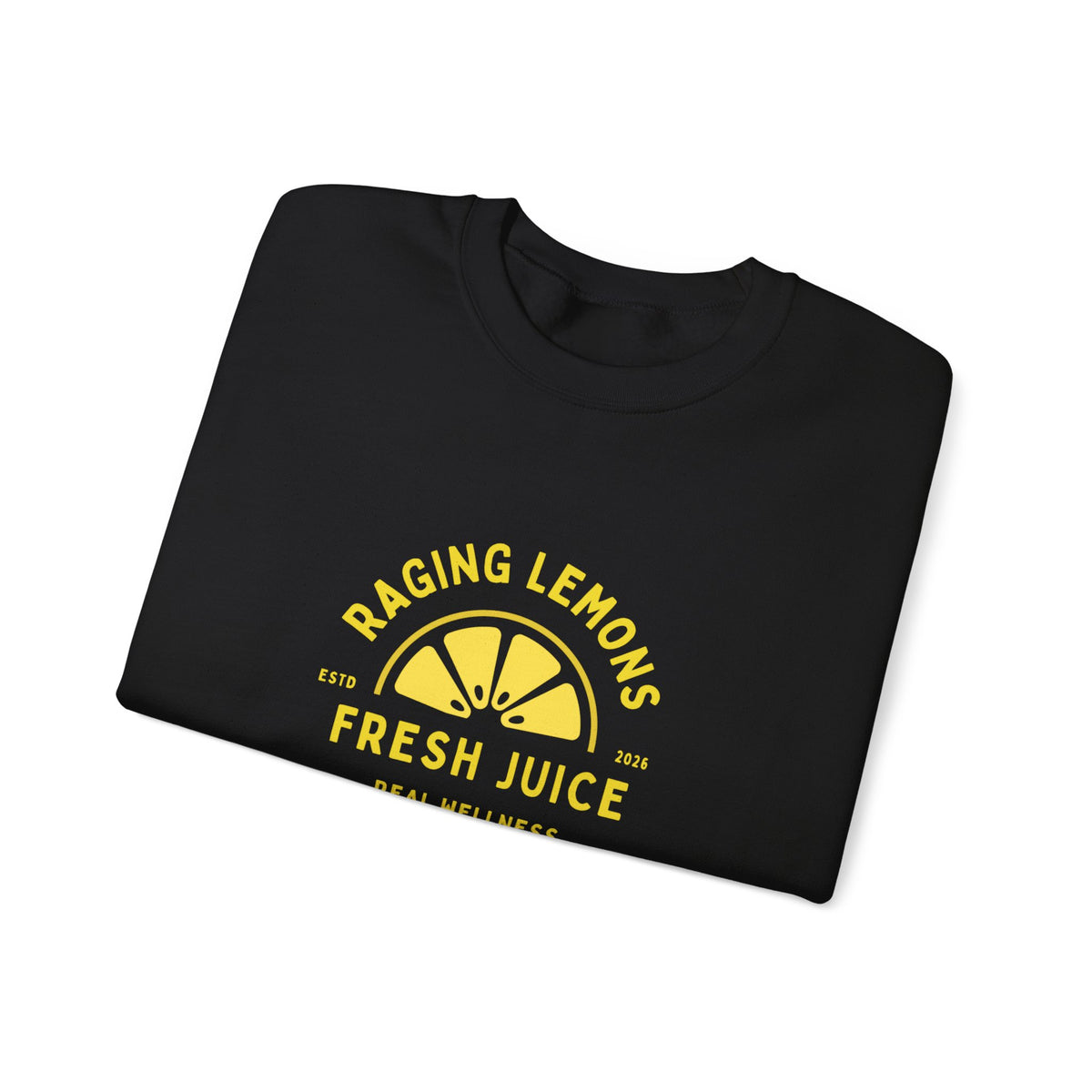 Raging Lemons Retro Lemon Graphic Crewneck Sweatshirt | Fresh Juice Vintage Wellness Pullover