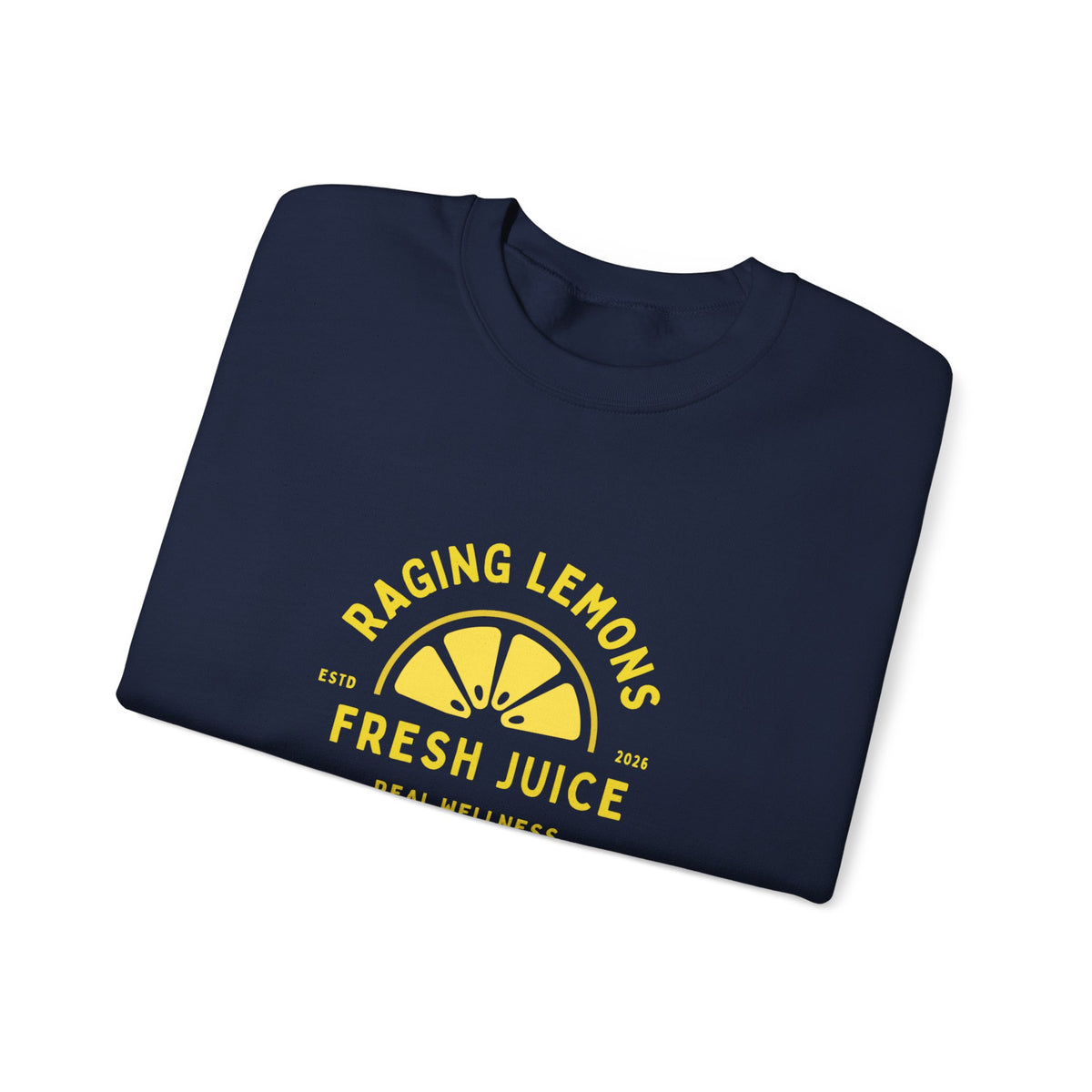 Raging Lemons Retro Lemon Graphic Crewneck Sweatshirt | Fresh Juice Vintage Wellness Pullover