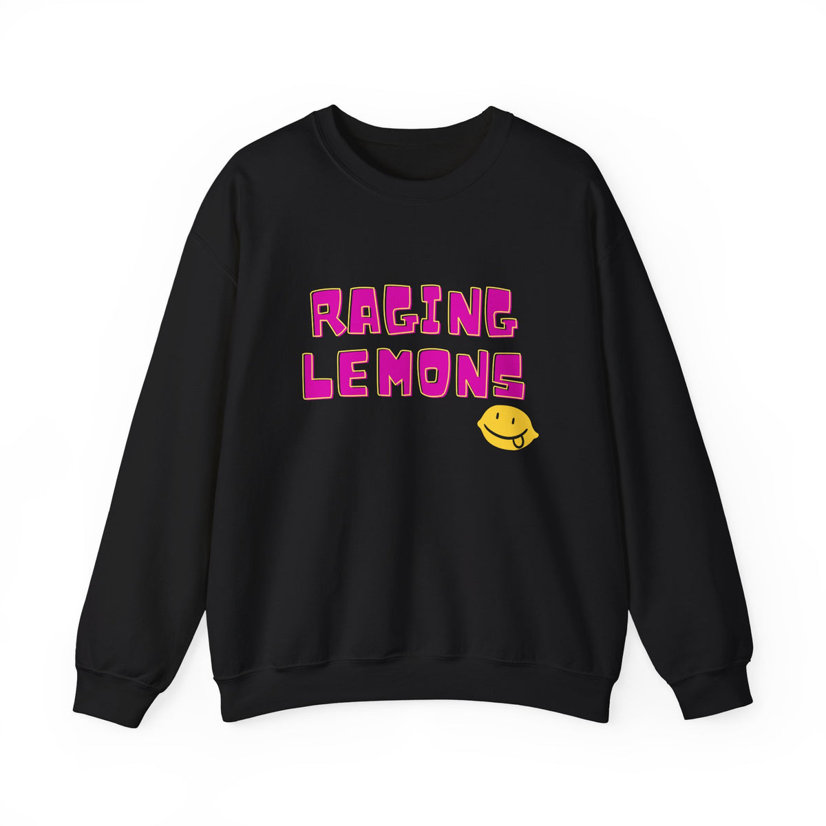 Raging Lemons Retro Graphic Crewneck Sweatshirt | Cute Lemon Pullover | Unisex Vintage-Inspired Sweatshirt