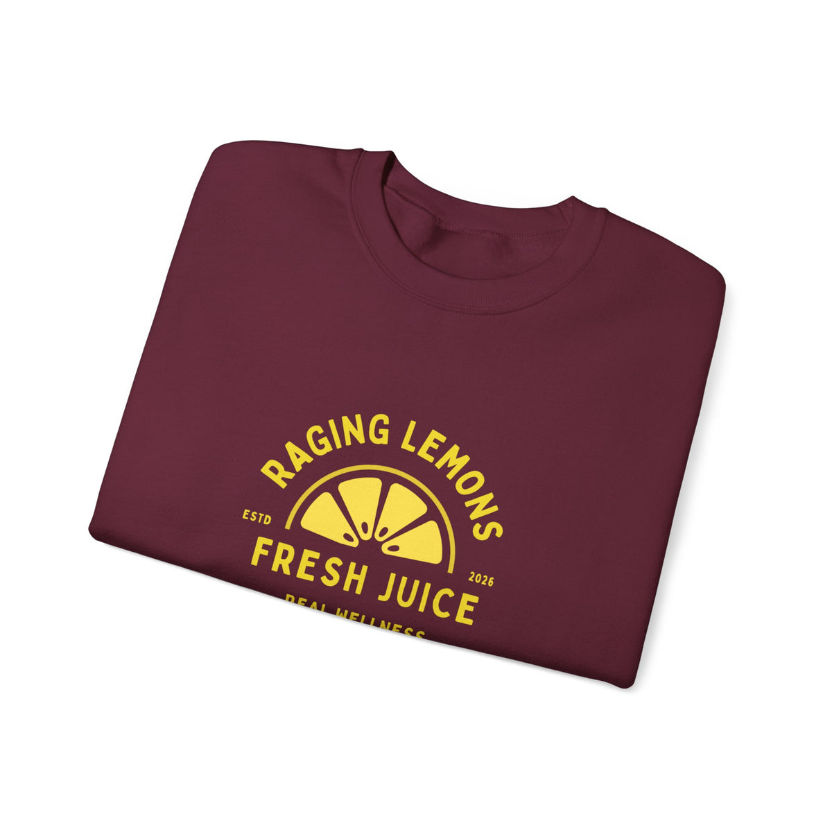 Raging Lemons Retro Lemon Graphic Crewneck Sweatshirt | Fresh Juice Vintage Wellness Pullover