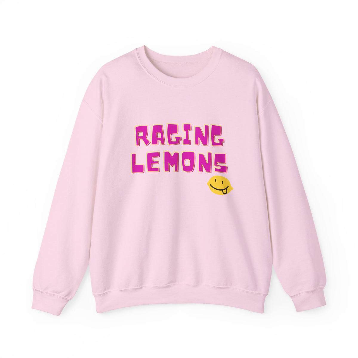 Raging Lemons Retro Graphic Crewneck Sweatshirt | Cute Lemon Pullover | Unisex Vintage-Inspired Sweatshirt