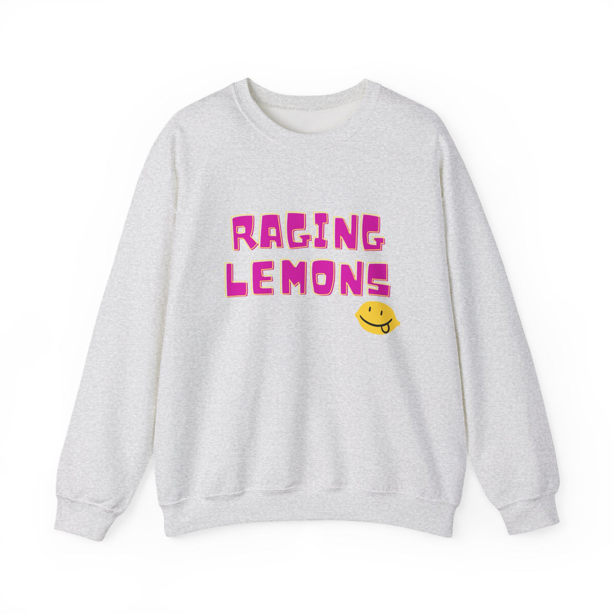 Raging Lemons Retro Graphic Crewneck Sweatshirt | Cute Lemon Pullover | Unisex Vintage-Inspired Sweatshirt