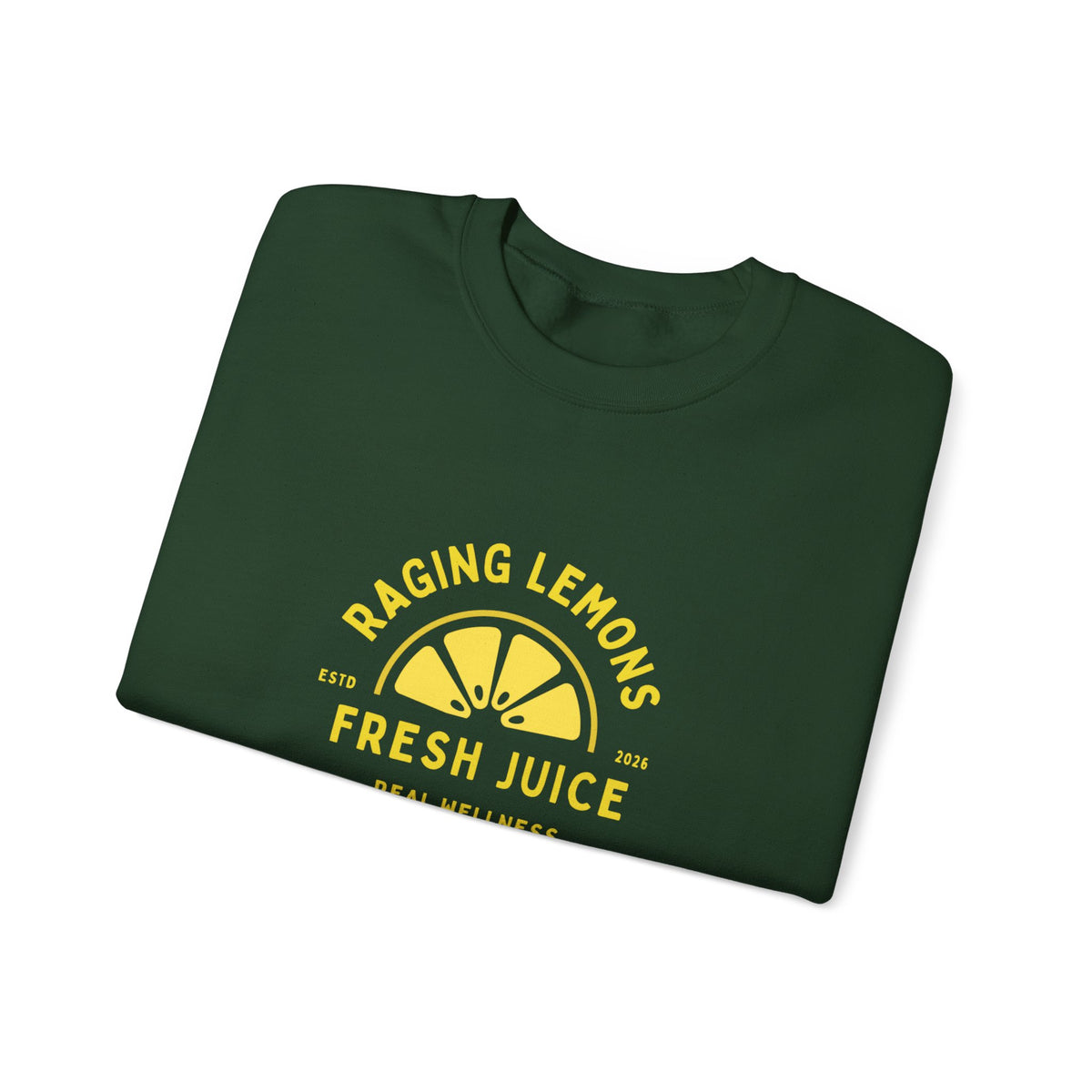 Raging Lemons Retro Lemon Graphic Crewneck Sweatshirt | Fresh Juice Vintage Wellness Pullover
