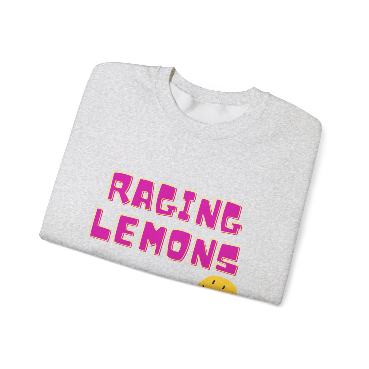 Raging Lemons Retro Graphic Crewneck Sweatshirt | Cute Lemon Pullover | Unisex Vintage-Inspired Sweatshirt