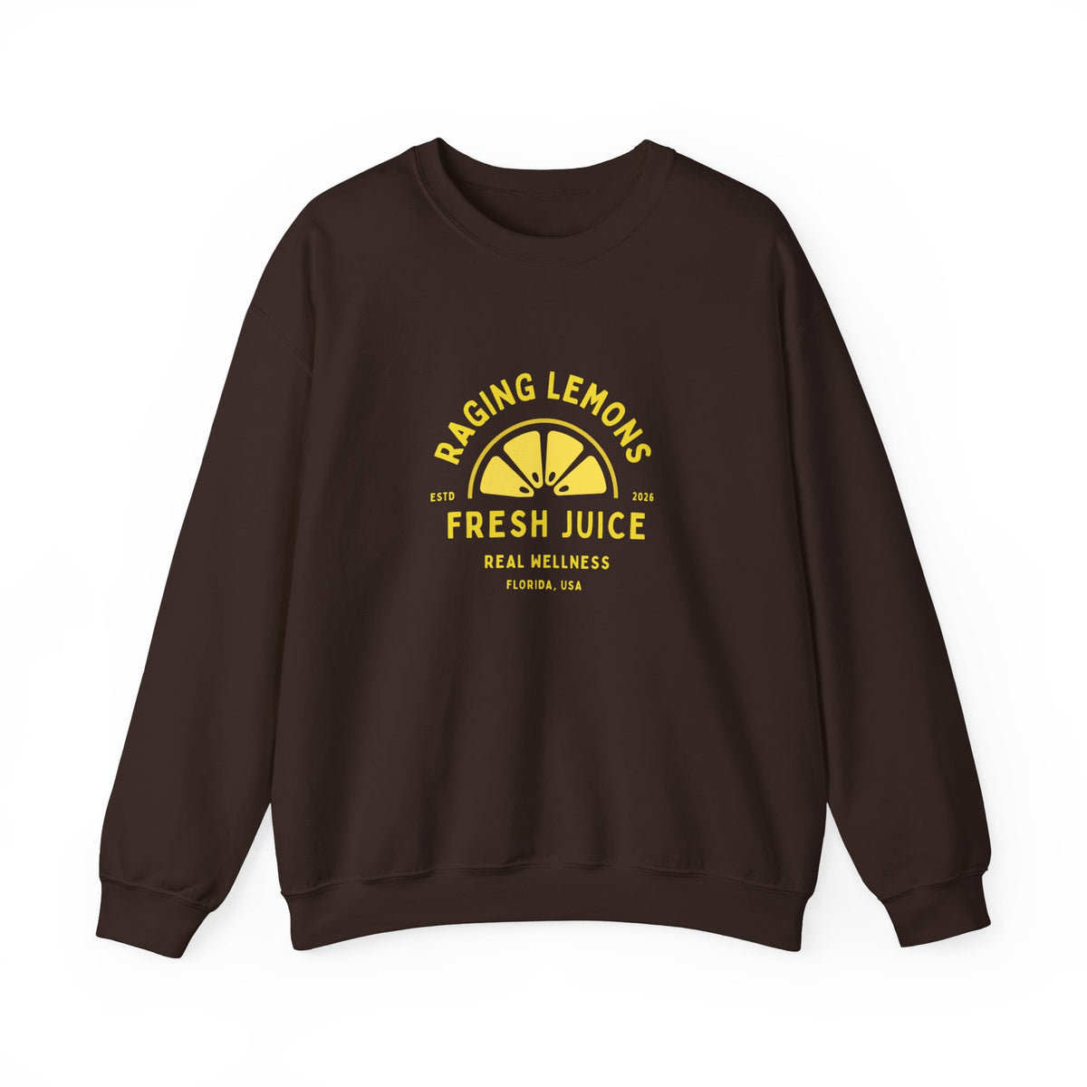 Raging Lemons Retro Lemon Graphic Crewneck Sweatshirt | Fresh Juice Vintage Wellness Pullover