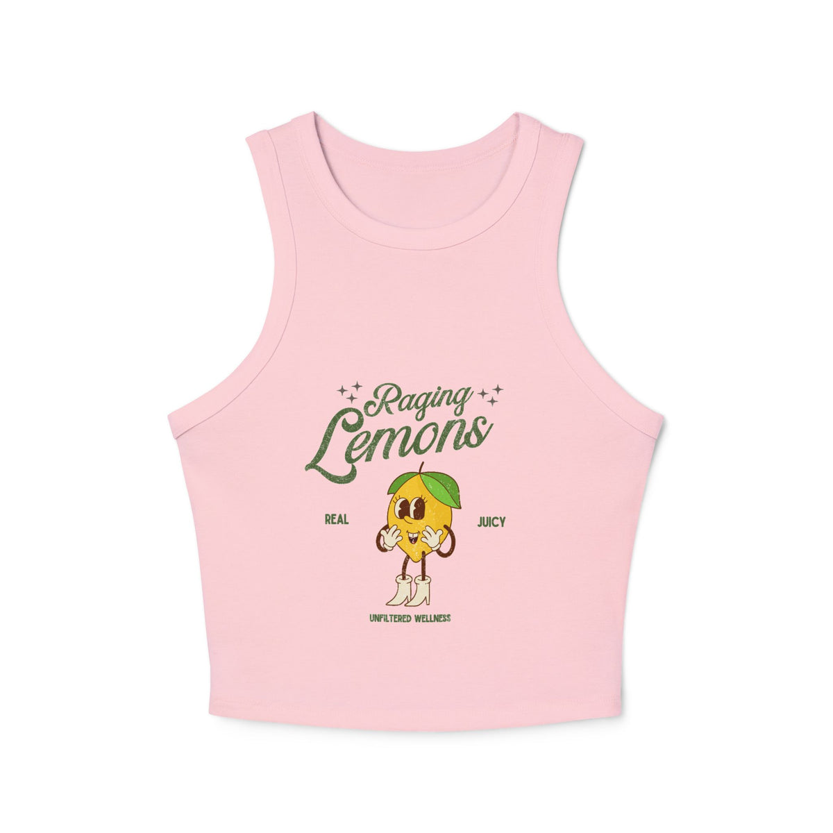Y2K Retro Lemon Graphic Racer Tank Top | Women’s Ribbed Cropped Tank | Cute Vintage Summer Top