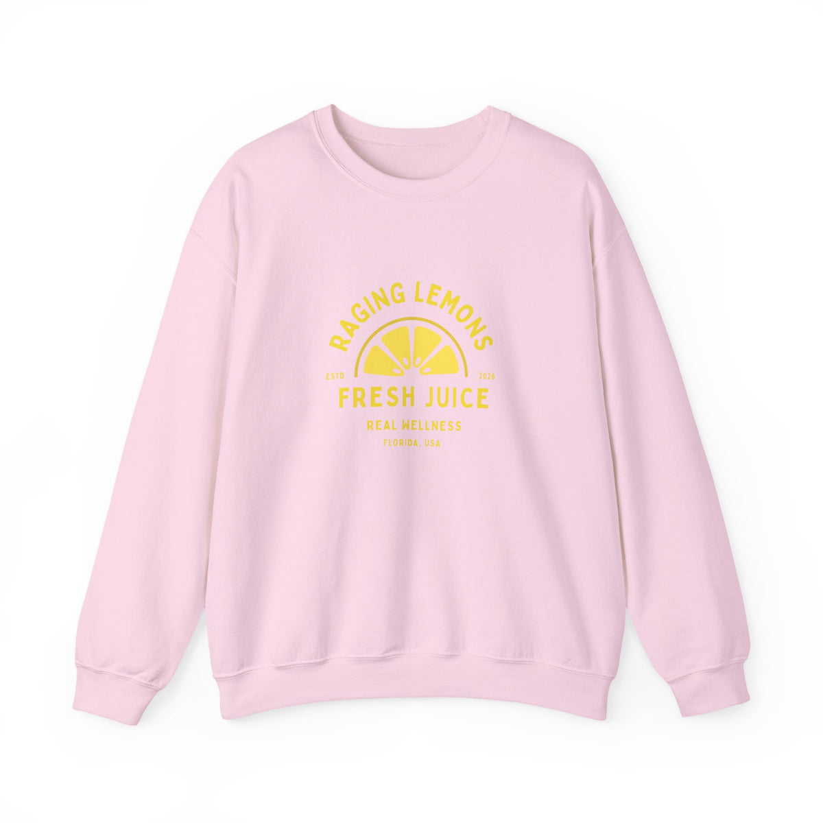 Raging Lemons Retro Lemon Graphic Crewneck Sweatshirt | Fresh Juice Vintage Wellness Pullover
