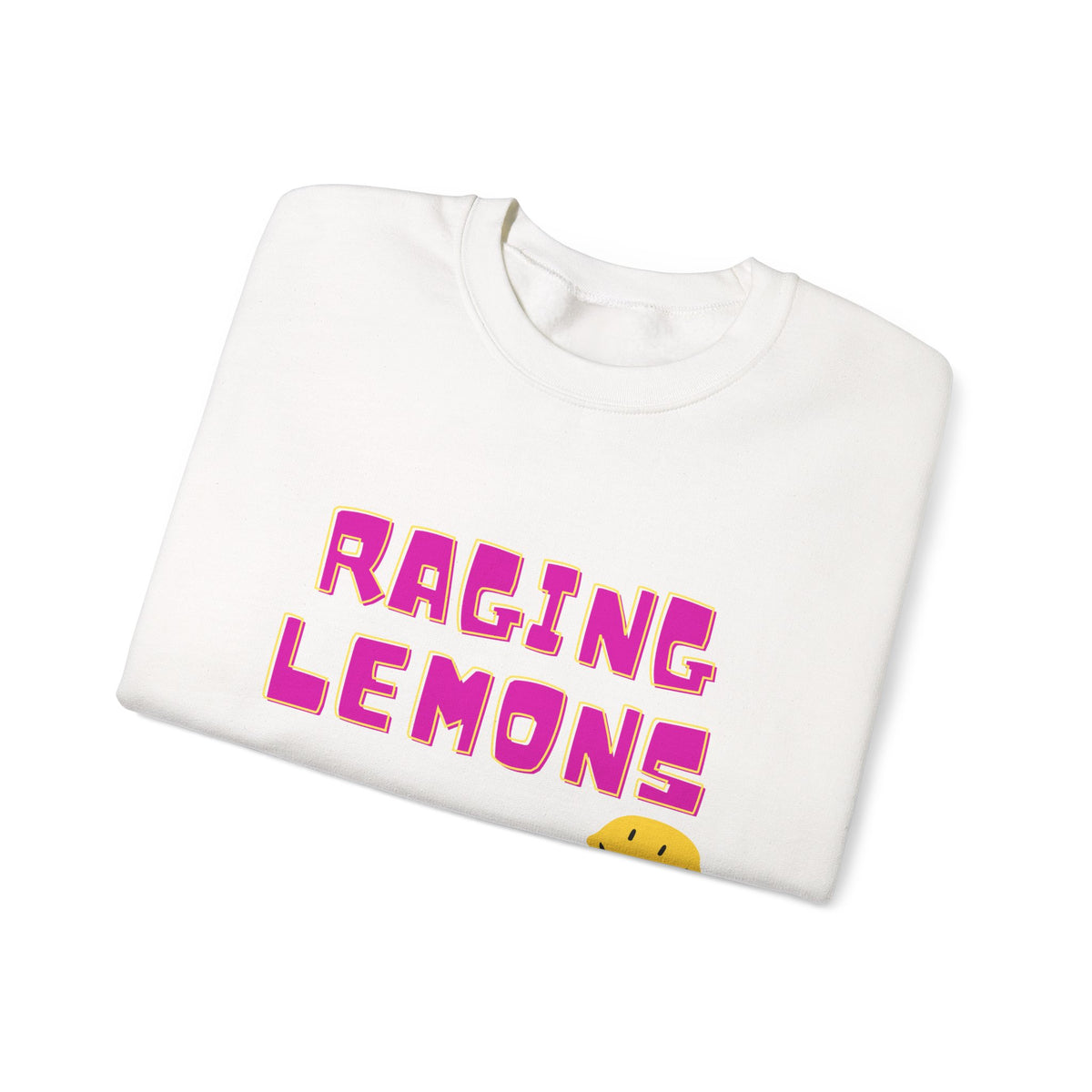 Raging Lemons Retro Graphic Crewneck Sweatshirt | Cute Lemon Pullover | Unisex Vintage-Inspired Sweatshirt