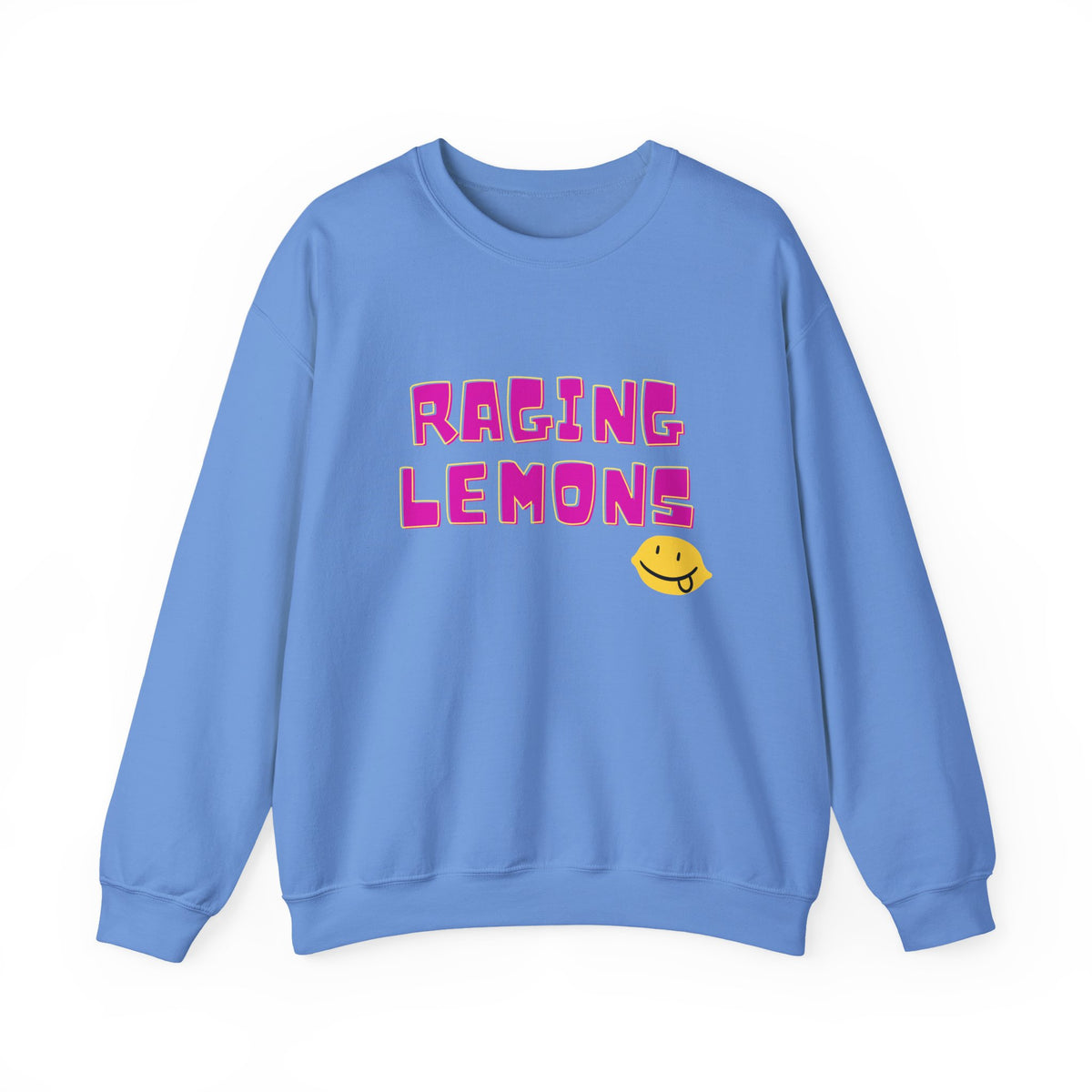 Raging Lemons Retro Graphic Crewneck Sweatshirt | Cute Lemon Pullover | Unisex Vintage-Inspired Sweatshirt