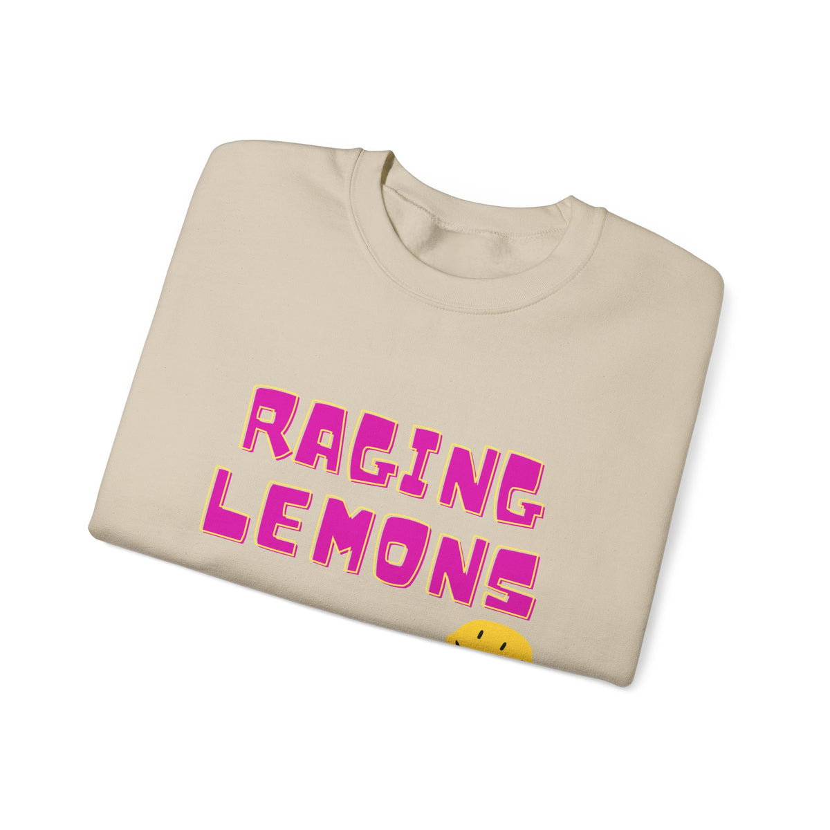 Raging Lemons Retro Graphic Crewneck Sweatshirt | Cute Lemon Pullover | Unisex Vintage-Inspired Sweatshirt