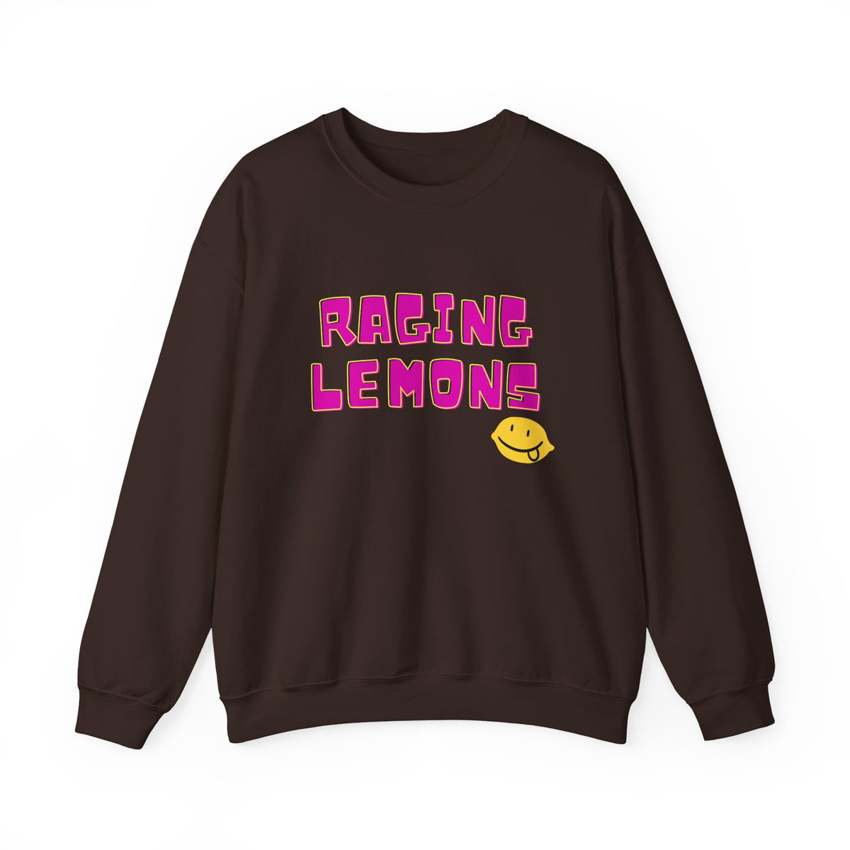 Raging Lemons Retro Graphic Crewneck Sweatshirt | Cute Lemon Pullover | Unisex Vintage-Inspired Sweatshirt